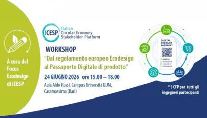 Passaporto Digitale di Prodotto: alla LUM il workshop ICESP sul regolamento europeo Ecodesign