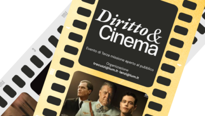 Diritto & Cinema: il 19 ottobre alla LUM un nuovo appuntamento aperto al pubblico